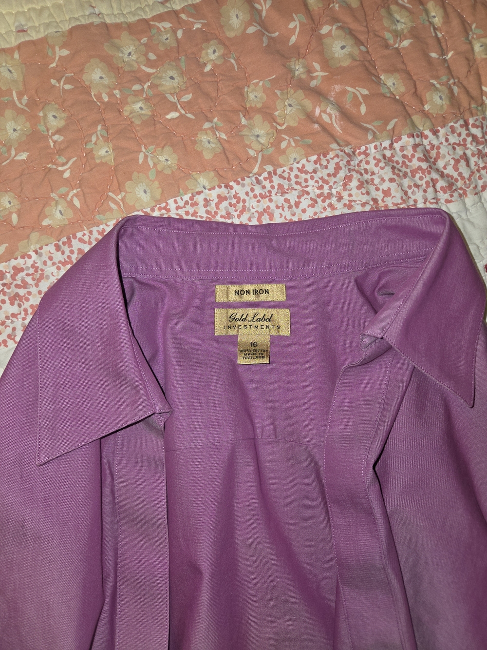 ***Gold Label Investments Women’s Purple Button-Down Shirt — Non-Iron